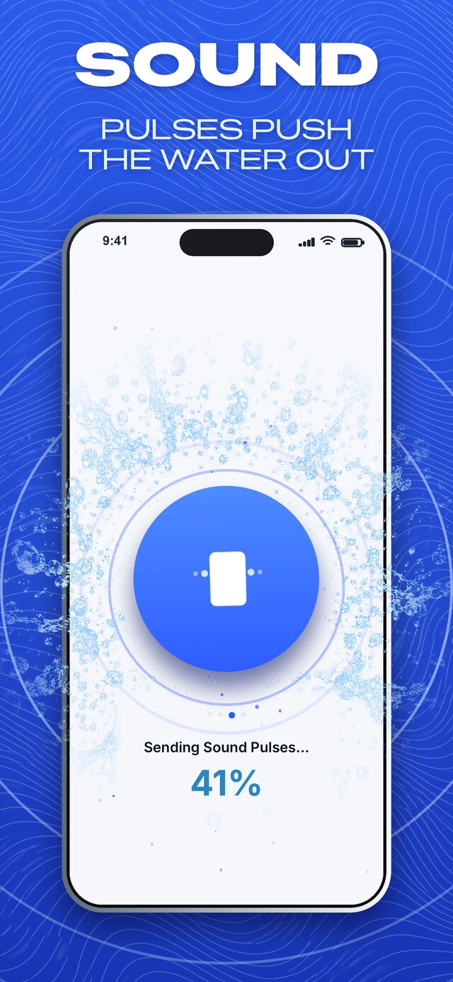 Speaker Cleaner app sending sound pulses to push water out